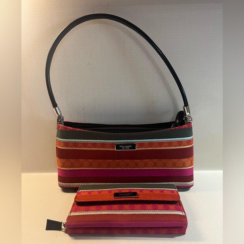Kate Spade Vibrant Pink and Orange Shoulder Bag Set